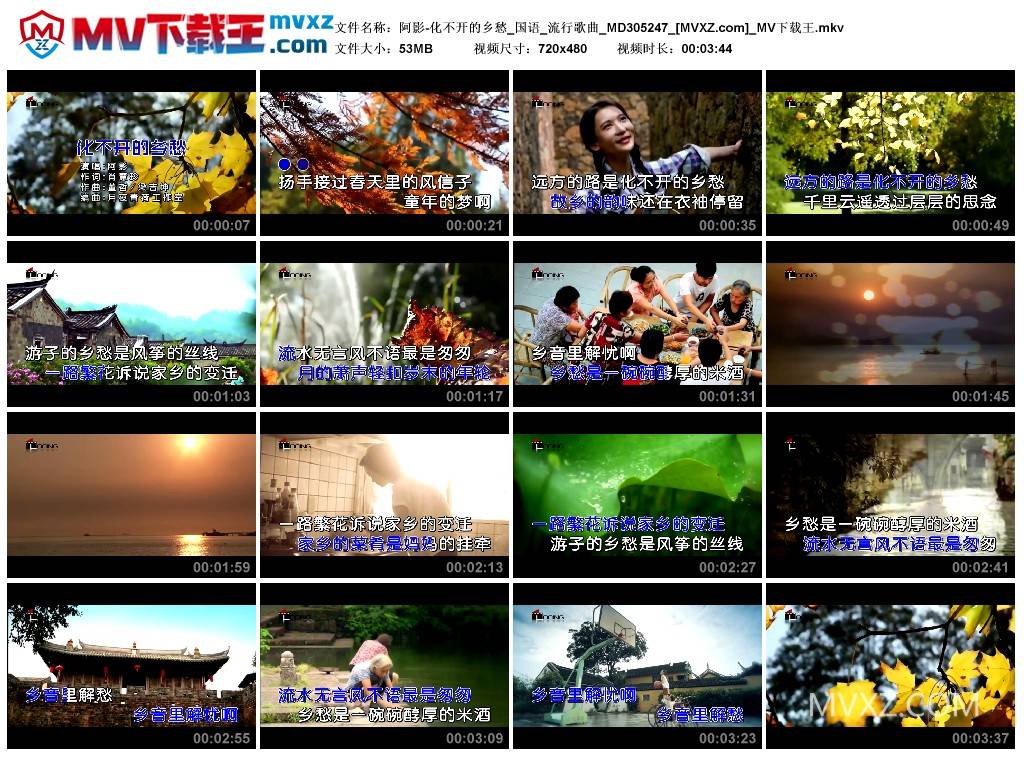 阿影-化不开的乡愁_国语_流行歌曲_MD305247